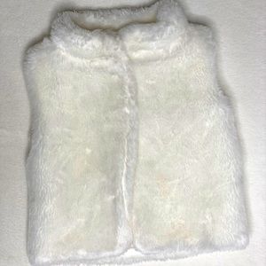 White Faux Fur Vest